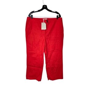 Boden Red Wide Cropped Trousers Women's 14 New NWT Preppy